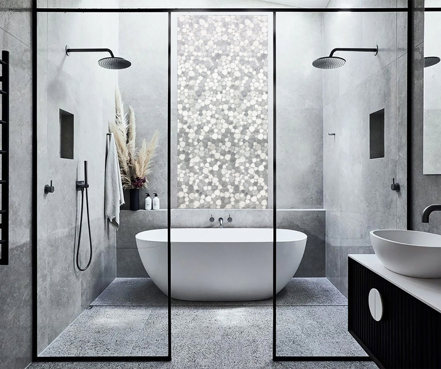 White and Grey Pebble Stone Marble Backsplash Mosaic Floor and Wall Tiles (12x12 inch) DP8646