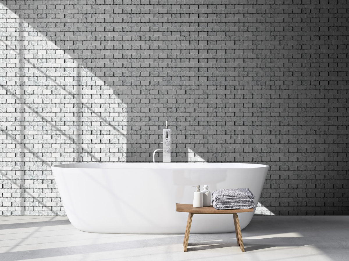 BRISTOL SNOW 1X2 STRIPS Backsplash Mosaic Floor and Wall tile  (12x12 inch) MG804