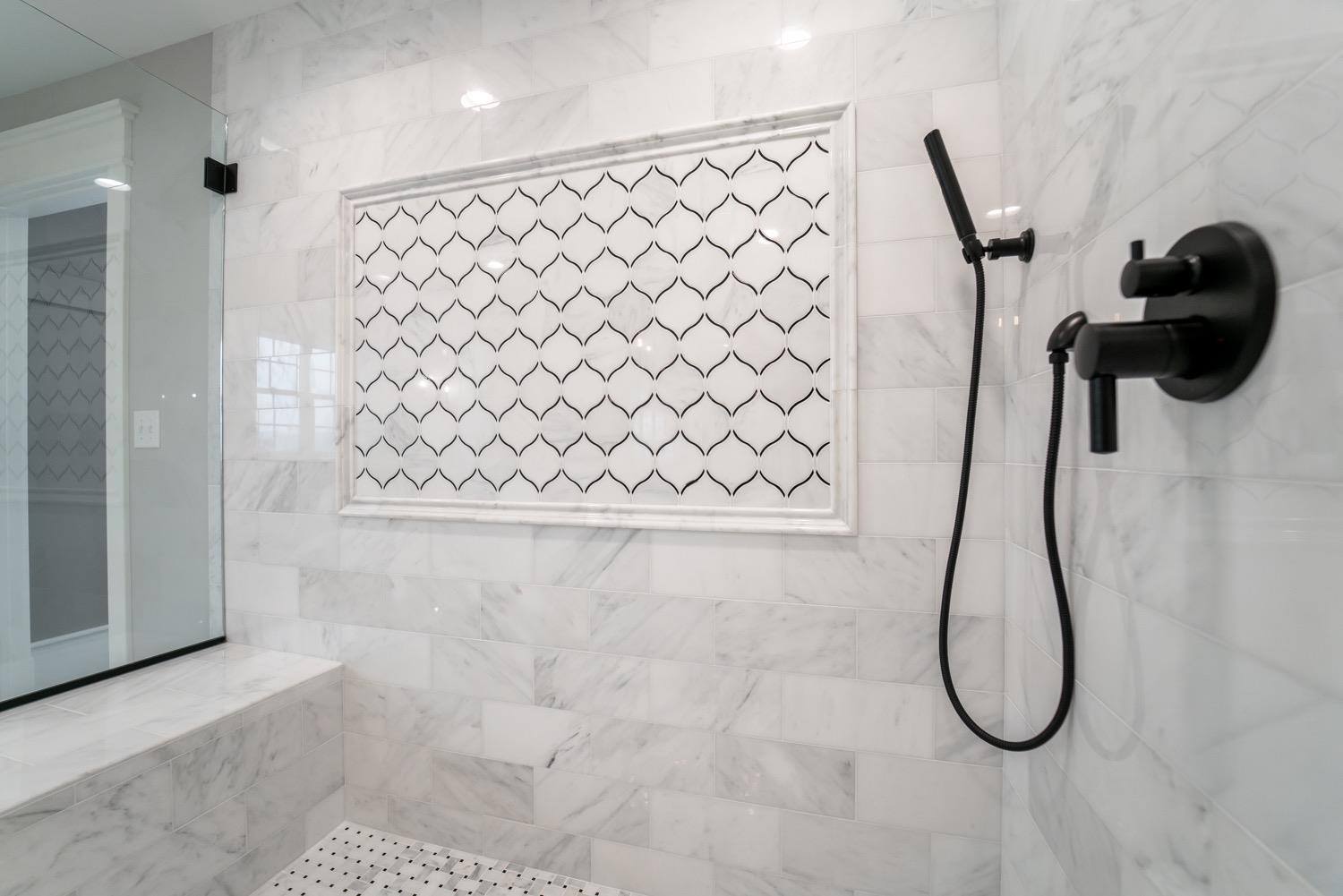 Sophisticated Waterjet Arabesque Luxurious Marble Backsplashes Wall tiles (10x11 inch)DP8946