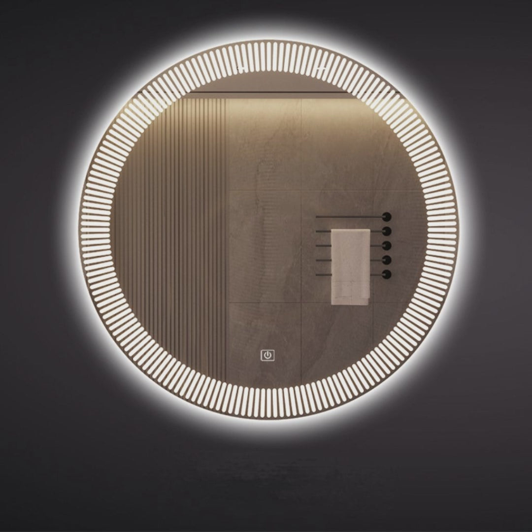 Mango 24 Inch Round LED Bathroom Mirror with Dimmable 3-Color Light
