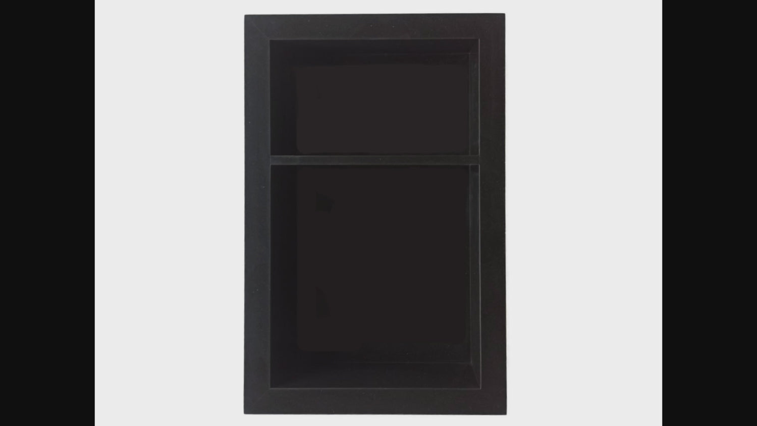 16x24 Mocha Black Marble Shower Niche - Double Shelves