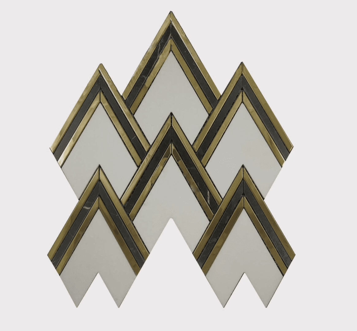 Aurora Gold Marble with Metal Backsplash Mosaic Wall Tiles ( 11x11 inch) DP8824