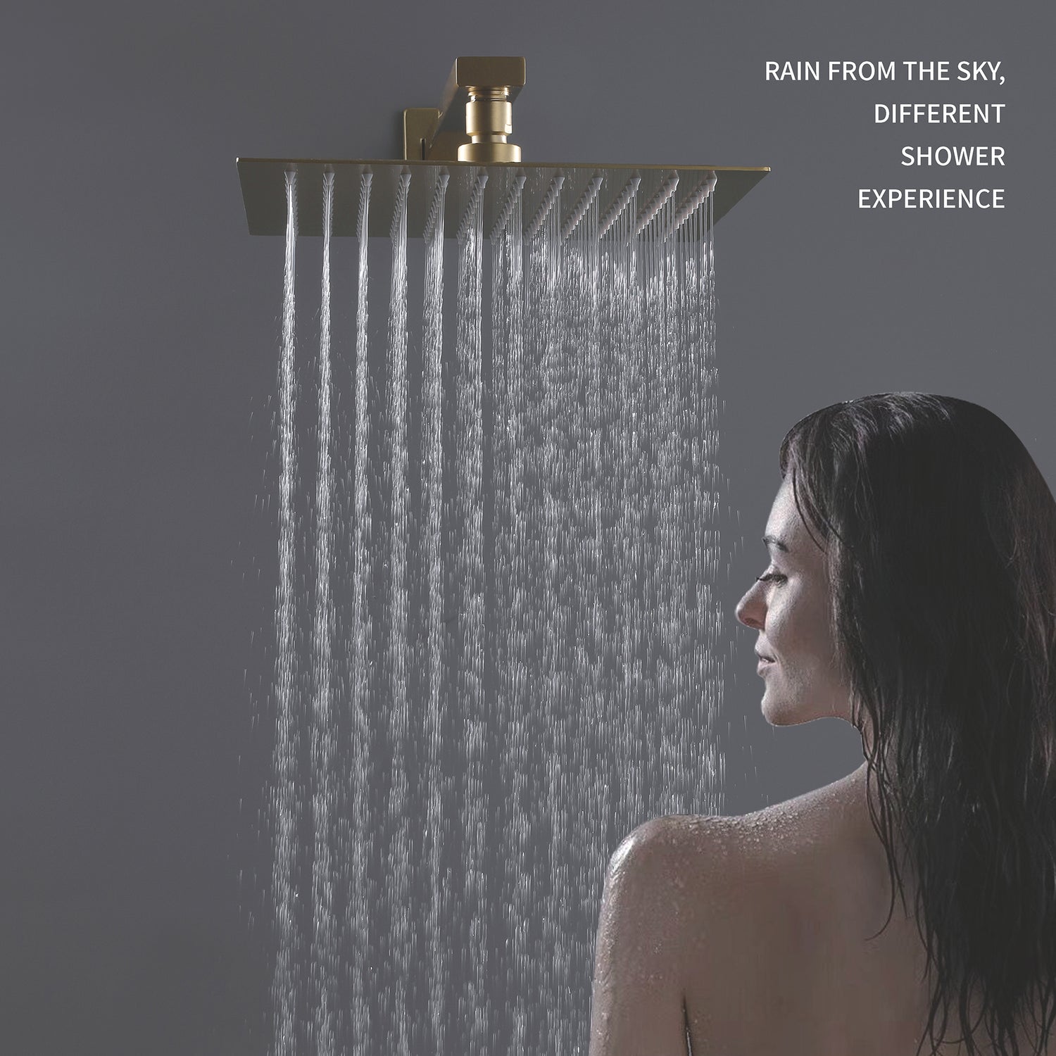 All Brass Bronzed Gold Rainfall Shower Set-Valve included , wall mount